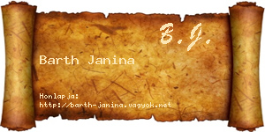 Barth Janina névjegykártya